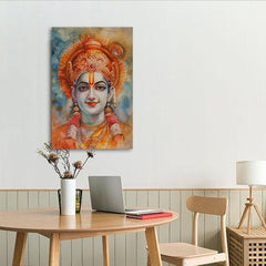 Shree Rama Canvas Wall Painting | Cotton Stretched Canvas - Rangoli