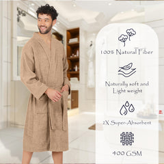 Rangoli Noble Cotton Adult Bathrobe for Men 400 GSM