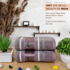 Regal 460 GSM Hand Towel Set Of 2 | Ultra Soft & Highly Absorbent Towels