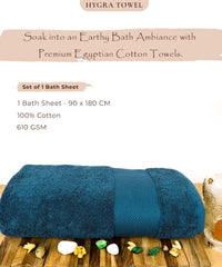 Rangoli Hygra Earthly Egyption Cotton 610 GSM Plush Oversized Bath Sheet (90 x 180 cm)