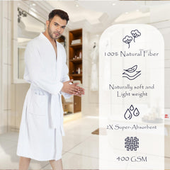 Rangoli Noble Cotton Adult Bathrobe for Men 400 GSM