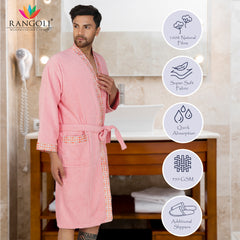 Rangoli Sakura Cotton Adult Bathrobe for Men 420 GSM