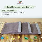 Rangoli  100% Bamboo Face Towel |  Set of 3, 500 GSM