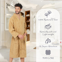 Rangoli Noble Cotton Adult Bathrobe for Men 400 GSM