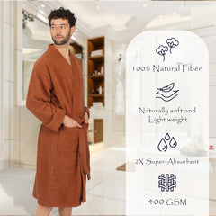 Rangoli Noble Cotton Adult Bathrobe for Men 400 GSM