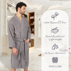 Rangoli Noble Cotton Adult Bathrobe for Men 400 GSM