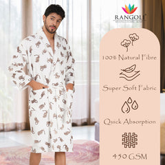 Rangoli Jaguar Cotton Bathrobe for Men