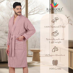 Rangoli Sunshine 500 GSM Cotton Bathrobe For Men