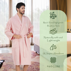 Rangoli Royal Bamboo Bathrobe for Men | Ultra-Soft & Lightweight | 100% Bamboo Fabric | Highly Absorbent, Eco-Friendly & Breathable