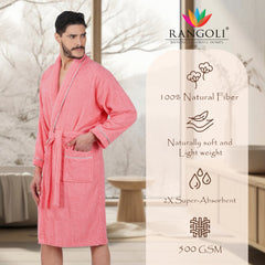 Rangoli Sunshine 500 GSM Cotton Bathrobe For Men