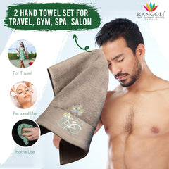 540 GSM Martin Hand Towel Set Of 2 | Ultra Soft & Highly Absorbent Towels - Rangoli