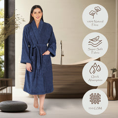 Canningvale  550 GSM Cotton Bathrobe  for Women