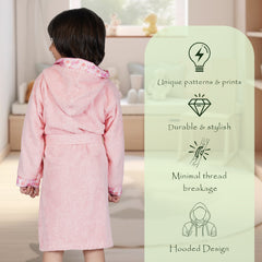 Rangoli Kids Bamboo Hooded Bathrobe | 500 GSM Ultra-Soft & Lightweight | 100% Bamboo Fabric for Gentle Comfort | Highly Absorbent & Breathable | Perfect for Bath, Swim, and Relaxation | Available in Various Sizes