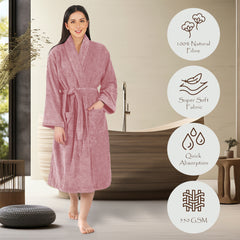 Canningvale  550 GSM Cotton Bathrobe  for Women