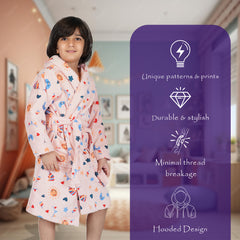 Rangoli Kids Unicorn Cotton Bathrobe 400 GSM for Girls and Boys