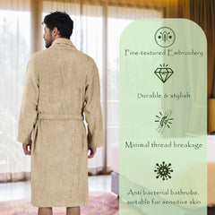 Rangoli Royal Bamboo Bathrobe for Men | Ultra-Soft & Lightweight | 100% Bamboo Fabric | Highly Absorbent, Eco-Friendly & Breathable