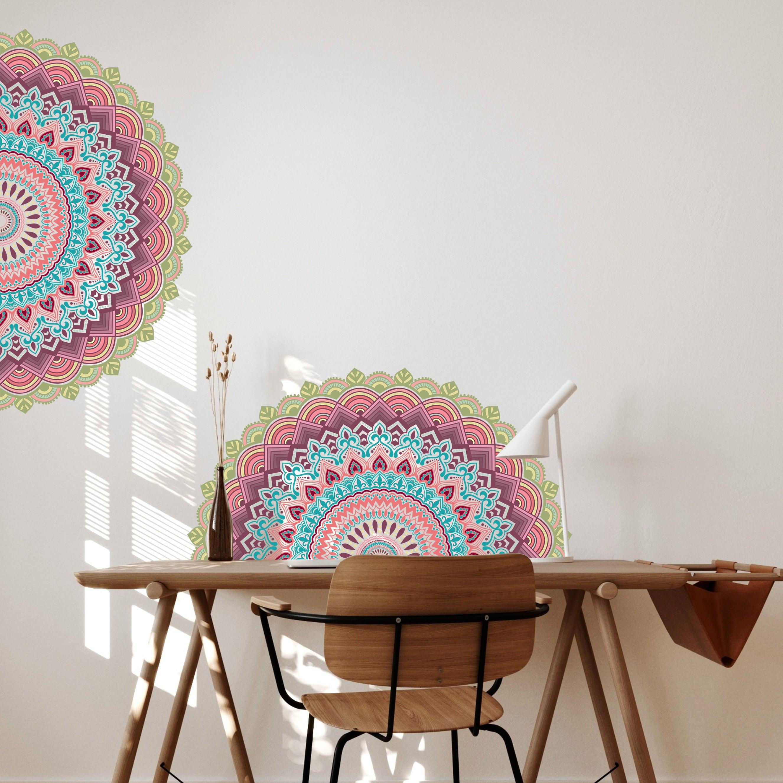Designer Mandala Wall Stickers (65 x 35 cm) - Rangoli