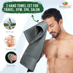 540 GSM Martin Hand Towel Set Of 2 | Ultra Soft & Highly Absorbent Towels - Rangoli