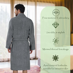 Rangoli Royal Bamboo Bathrobe for Men | Ultra-Soft & Lightweight | 100% Bamboo Fabric | Highly Absorbent, Eco-Friendly & Breathable