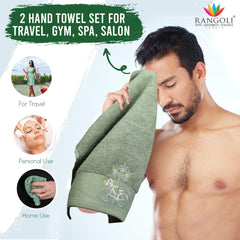 540 GSM Martin Hand Towel Set Of 2 | Ultra Soft & Highly Absorbent Towels - Rangoli