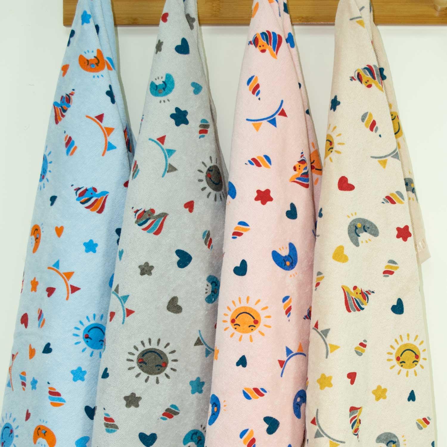 Rangoli Kids Unicorn Printed Cotton Bath Towel Set of 4 | Anti-Bacterial, Ultra Soft Towels for Girls and Boys (Multicolor) - Rangoli