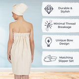Rangoli Women Cotton Body Wrap Bath Towel With Shower Cap