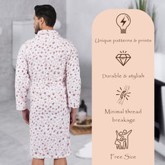 Rangoli Leopard 450 GSM Premium Cotton Bathrobe for Men