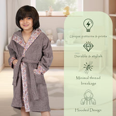 Rangoli Kids Bamboo Hooded Bathrobe | 500 GSM Ultra-Soft & Lightweight | 100% Bamboo Fabric for Gentle Comfort | Highly Absorbent & Breathable | Perfect for Bath, Swim, and Relaxation | Available in Various Sizes