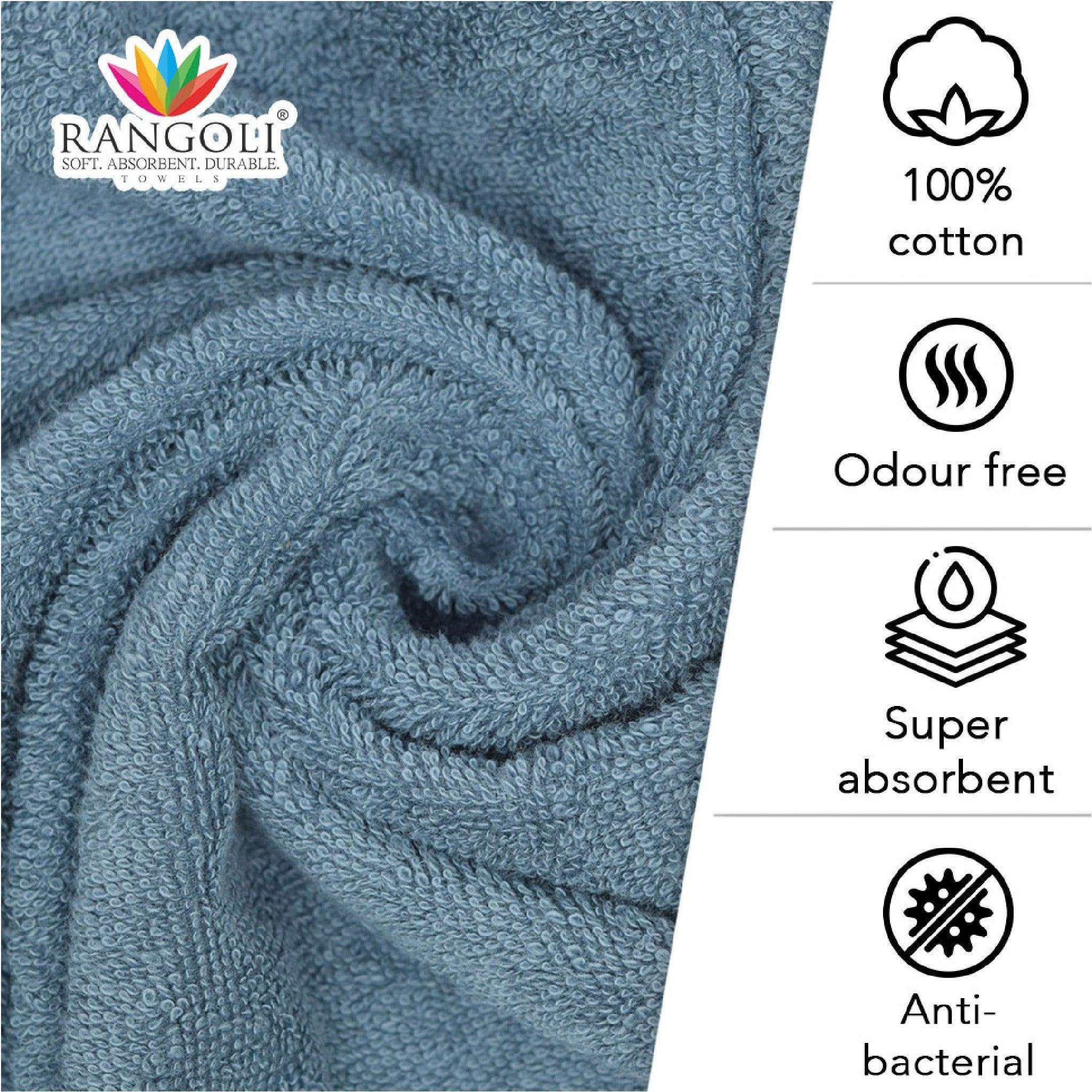 Trio 100% Cotton Hand Towel Set (60x40 CM), 550 GSM - Rangoli