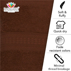 Trio 550 GSM Cotton Hand and Bath Towels Set of 4 - Rangoli