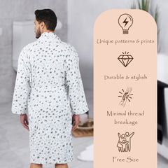 Rangoli Leopard 450 GSM Premium Cotton Bathrobe for Men