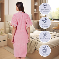 Rangoli Sakura Cotton Adult Bathrobe for Women 550 GSM