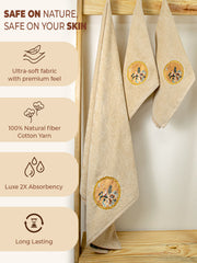 Prima Dream 100% Cotton Towel Set of 3 (Applique Embroidery), 450 GSM