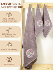 Prima Dream 100% Cotton Towel Set of 3 (Applique Embroidery), 450 GSM