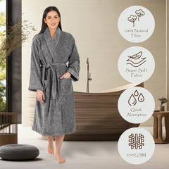 Canningvale  550 GSM Cotton Bathrobe  for Women