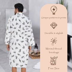 Rangoli Jaguar Cotton Bathrobe for Men