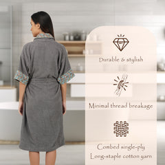 Rangoli Sunshine 500 GSM Cotton Bathrobe For  Women