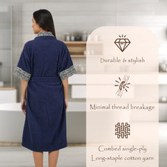 Rangoli Sunshine 500 GSM Cotton Bathrobe For  Women