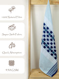 Rangoli Lira Check 100% Cotton Bath Towel set of 1, 450 GSM (147L X 72W)