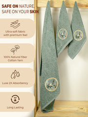 Prima Dream 100% Cotton Towel Set of 3 (Applique Embroidery), 450 GSM