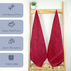 Trio 100% Cotton Bath Towel Set of 2 (550 GSM)