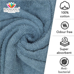 Trio 550 GSM Cotton Hand and Bath Towels Set of 4 - Rangoli