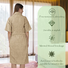 Rangoli Royal Bamboo Bathrobe for Women | Eco-Friendly, Ultra-Soft & Lightweight | 100% Bamboo Fiber | Highly Absorbent, Breathable & Gentle on Skin |