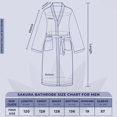 Rangoli Sakura Cotton Adult Bathrobe for Men 550 GSM