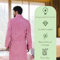 Rangoli Royal Bamboo Bathrobe for Men | Ultra-Soft & Lightweight | 100% Bamboo Fabric | Highly Absorbent, Eco-Friendly & Breathable