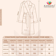 Pinstripe Men 420 GSM Cotton Bathrobe - Rangoli