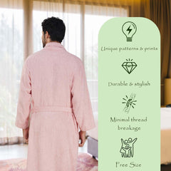 Rangoli Royal Bamboo Bathrobe for Men | Ultra-Soft & Lightweight | 100% Bamboo Fabric | Highly Absorbent, Eco-Friendly & Breathable