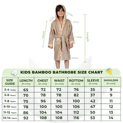 Rangoli Kids Bamboo Hooded Bathrobe | 500 GSM Ultra-Soft & Lightweight | 100% Bamboo Fabric for Gentle Comfort | Highly Absorbent & Breathable | Perfect for Bath, Swim, and Relaxation | Available in Various Sizes