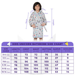 Rangoli Kids Unicorn Cotton Bathrobe 400 GSM for Girls and Boys