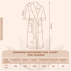 Rangoli Sunshine 500 GSM Cotton Bathrobe For  Women